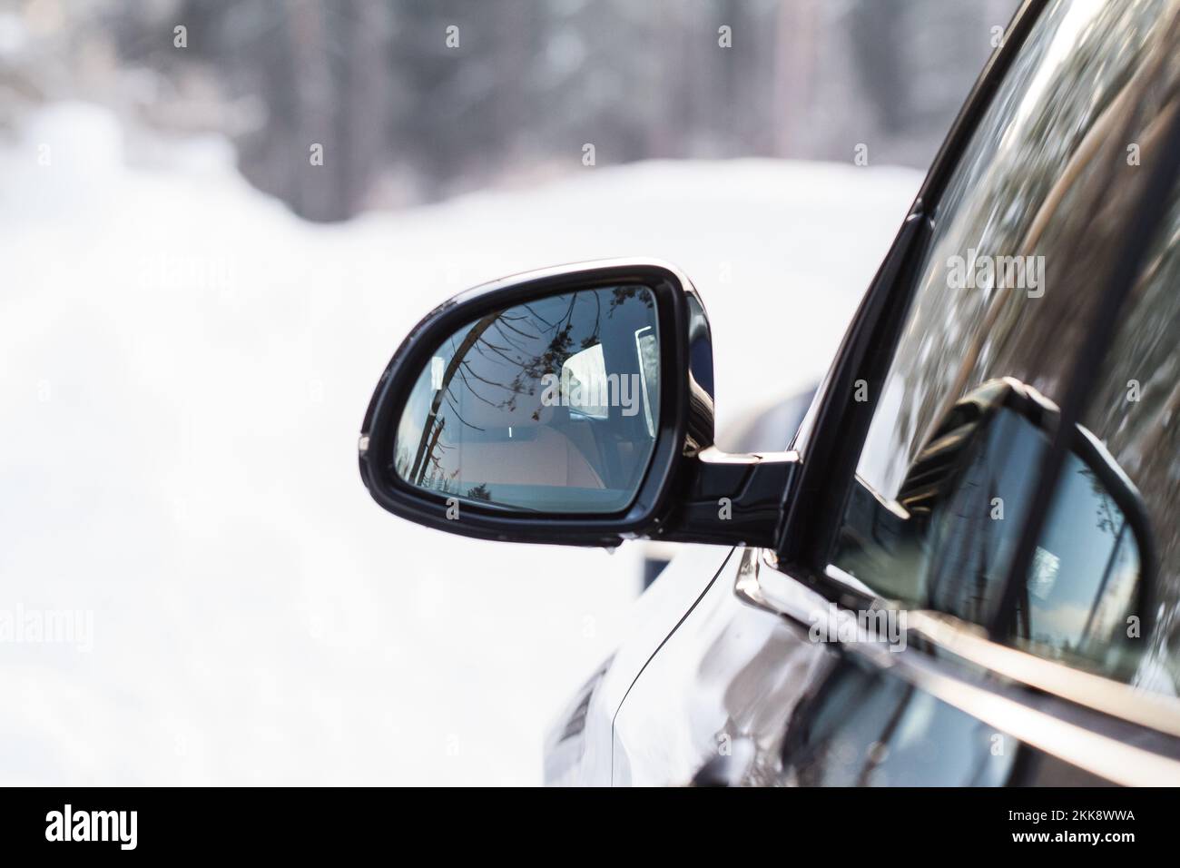 Rearview mirror of a modern car Stock Photo Alamy