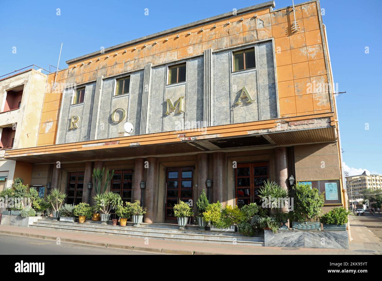 Cinema Roma on Queen Elizabeth ll Avenue in Asmara Stock Photo