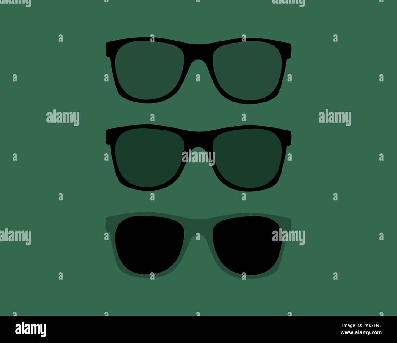 Realistic Vintage Sunglasses Isolated Vector Illustration Stock Vector