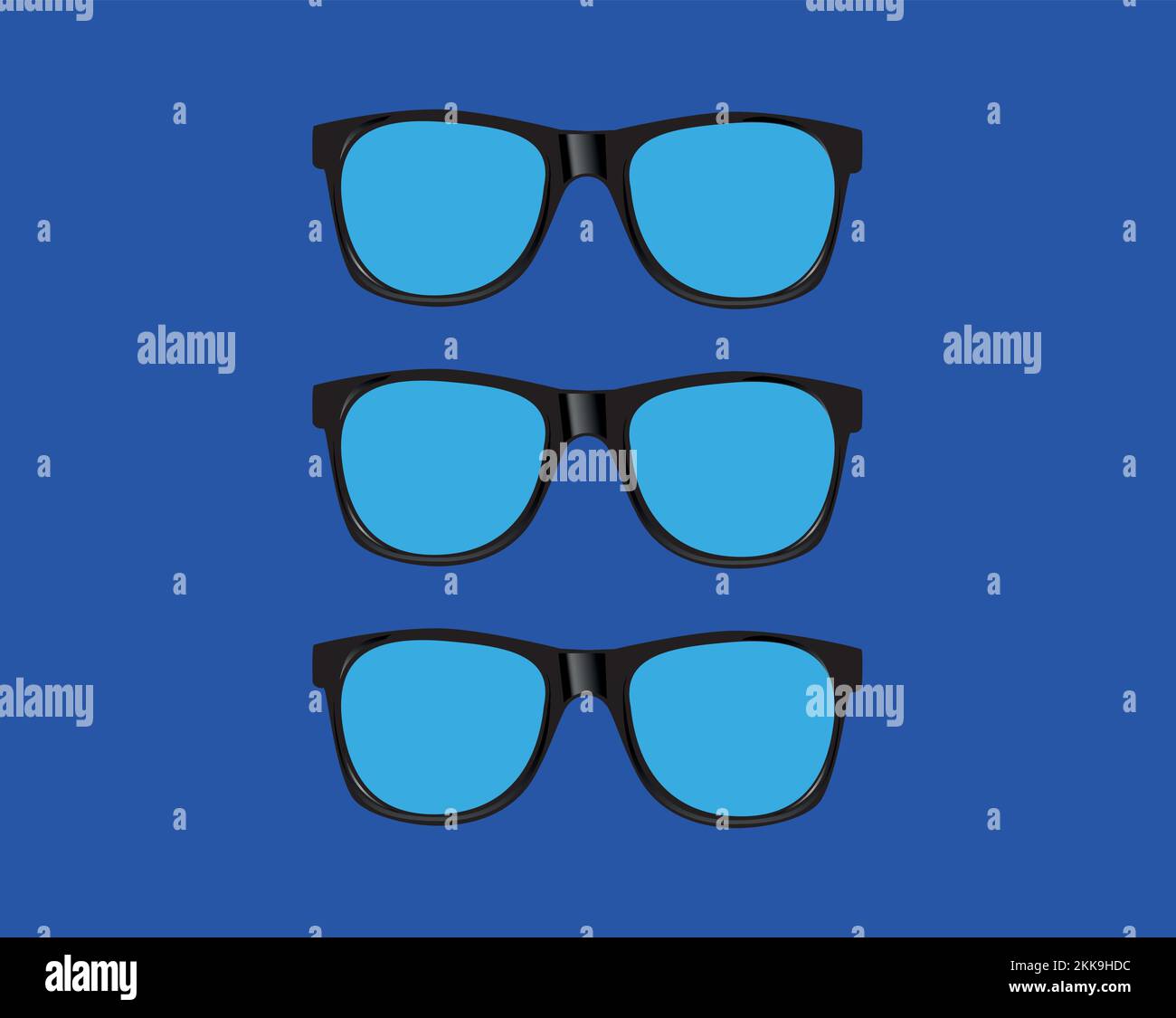 Realistic Vintage Sunglasses Isolated Vector Illustration Stock Vector