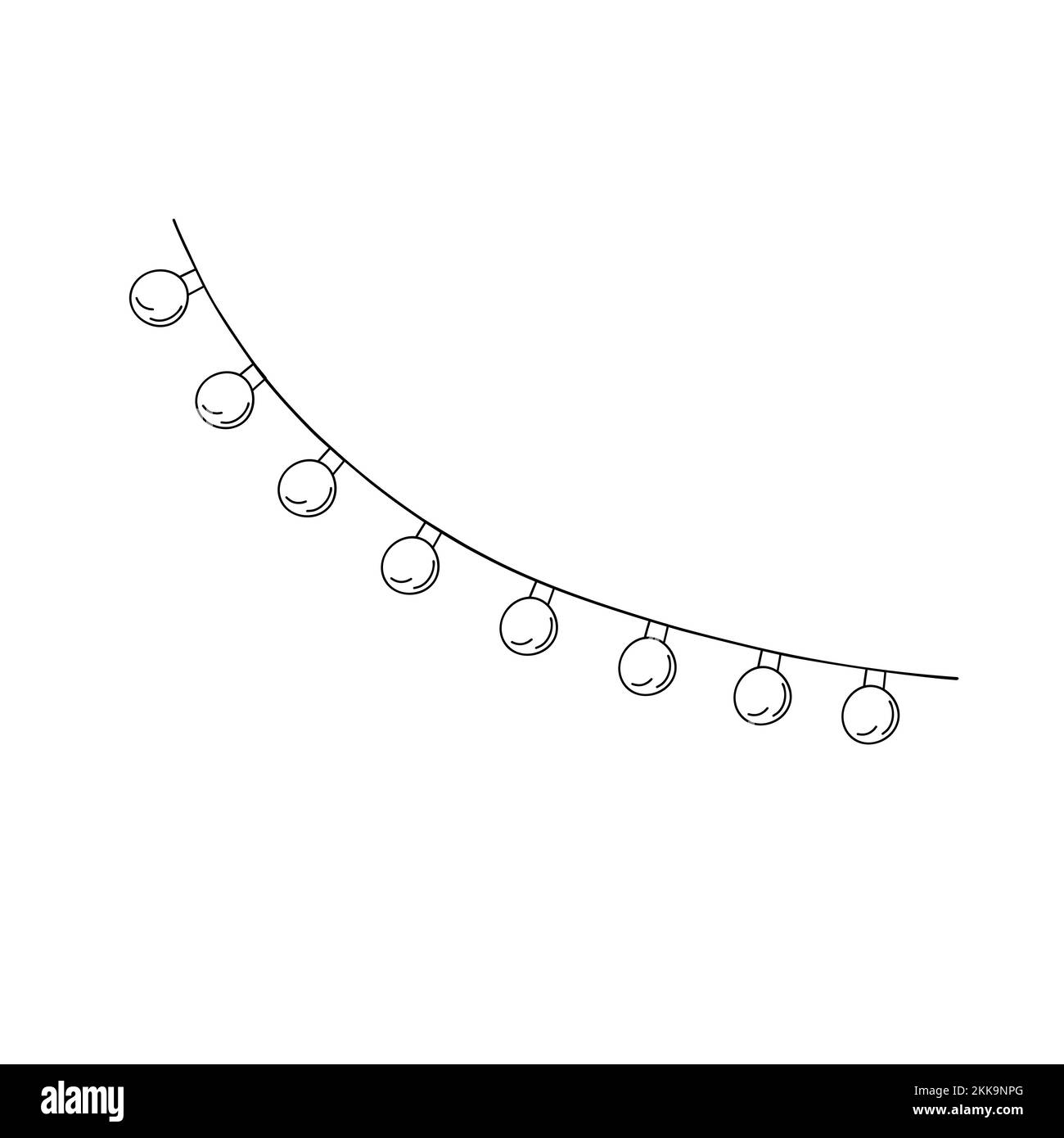 christmas lights clipart black and white