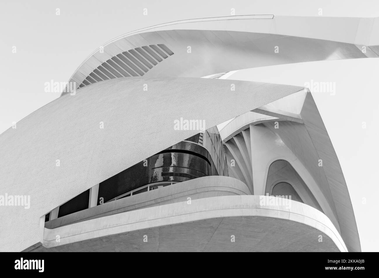 Valencia, Spain - January 4, 2019: Modern landmark  Ciudad de las Artes y las Ciencias. Designed by Santiago Calatrava and Félix Candela, the project Stock Photo