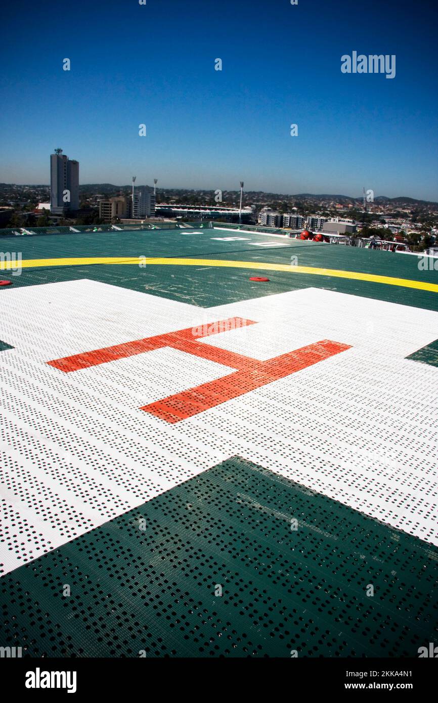 Helicopter Landing Pad On The Rooftop Of A Hospital Stock Photo Alamy