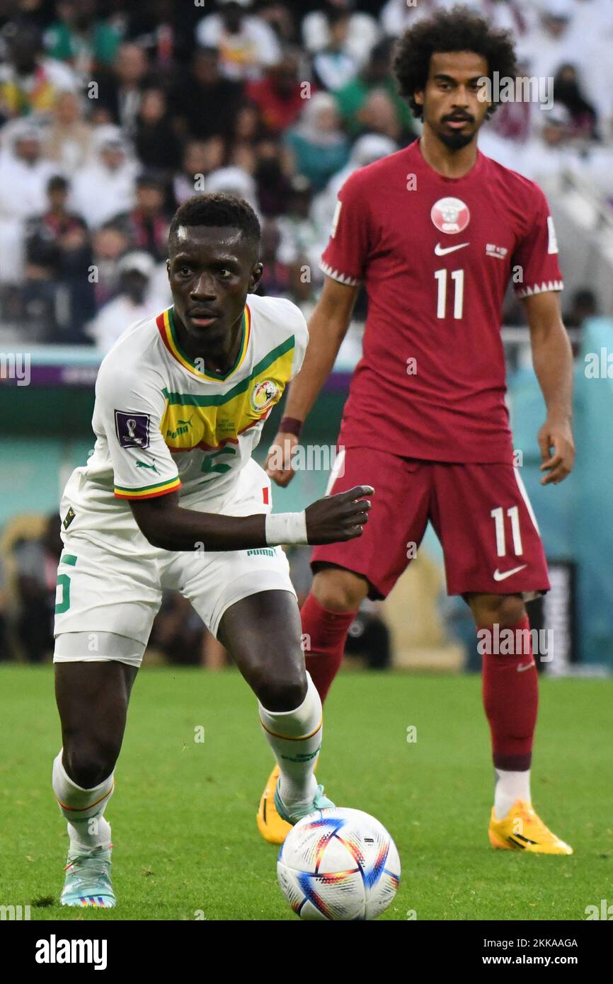 DOHA (QATAR), 11/25/2022 - WORLD CUP/QATAR vs SENEGAL - Ghana (5) in the Match between the teams of Qatar vs Senegal, for the first phase of the Qatar/Fifa World Cup, held at Al Thumama Stadium, in Doha, this Friday (25). Photo by Alexandre Brum/Ag. frame 31119 (Alexandre Brum/Ag. Enquadrar/SPP) Credit: SPP Sport Press Photo. /Alamy Live News Stock Photo