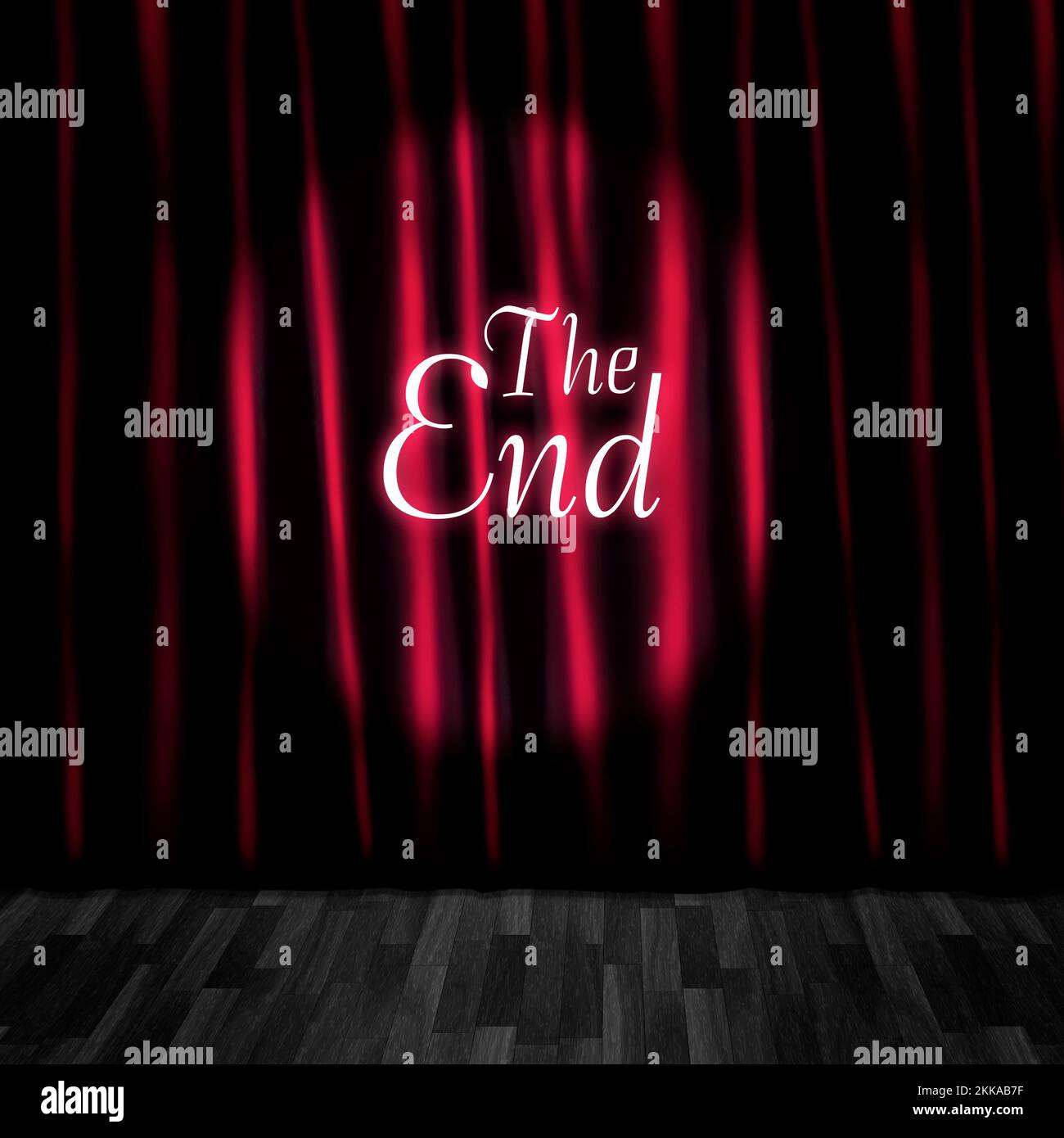 Theatre Curtain Close Or Stage Curtain Call In A Depiction Of A Movie
