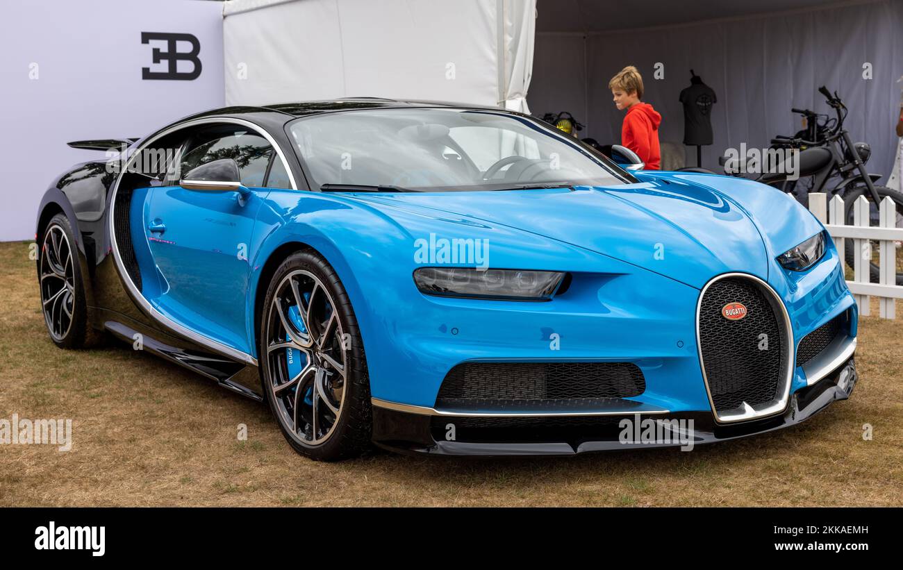 Bugatti Chiron, on display at the Concours d’Elégance motor show held at Blenheim Palace on the 4th September 2022 Stock Photo