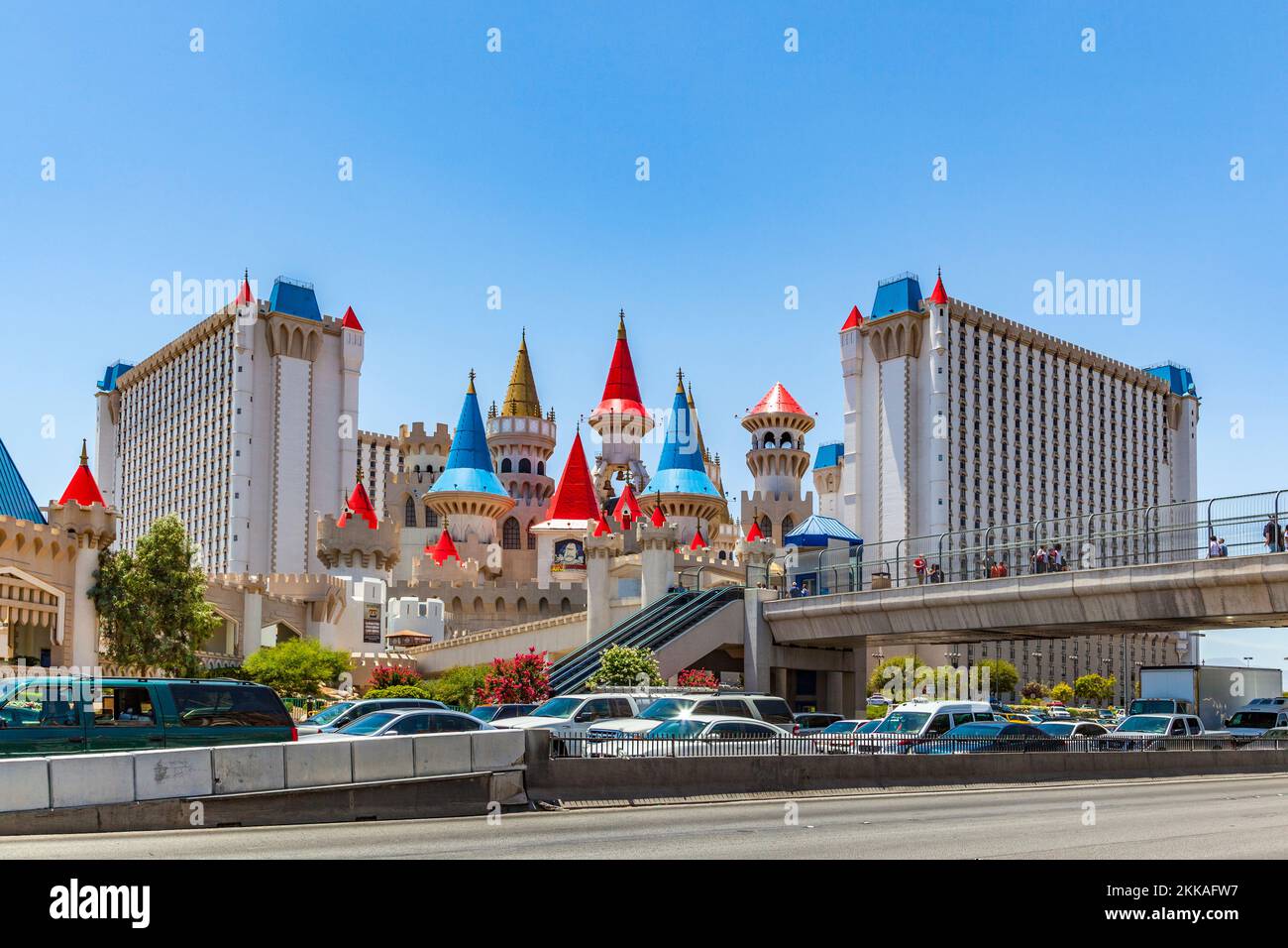 Las Vegas, USA - June 15, 2019: Excalibur Hotel and Casino  in Las Vegas, Nevada. Its owner - MGM Resorts reported strong net revenue gain of 43% to $ Stock Photo