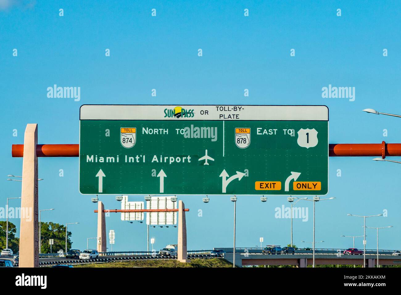 Miami, USA August 27, 2014 driving the Miami Highway from the