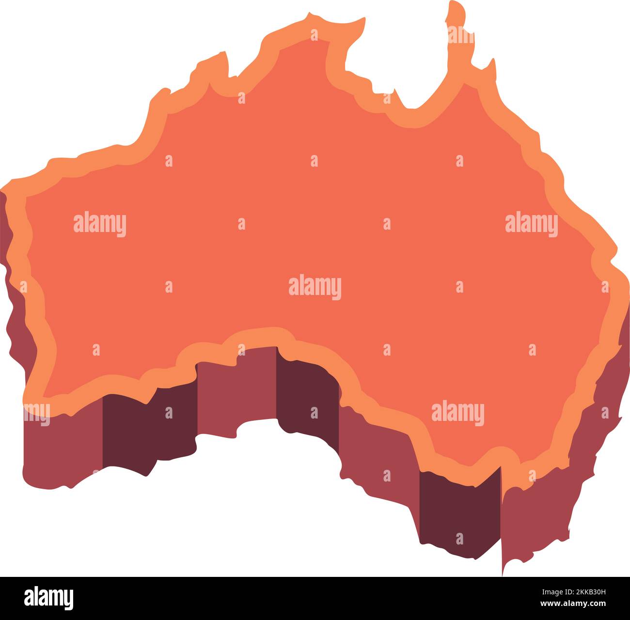 flat australian map Stock Vector