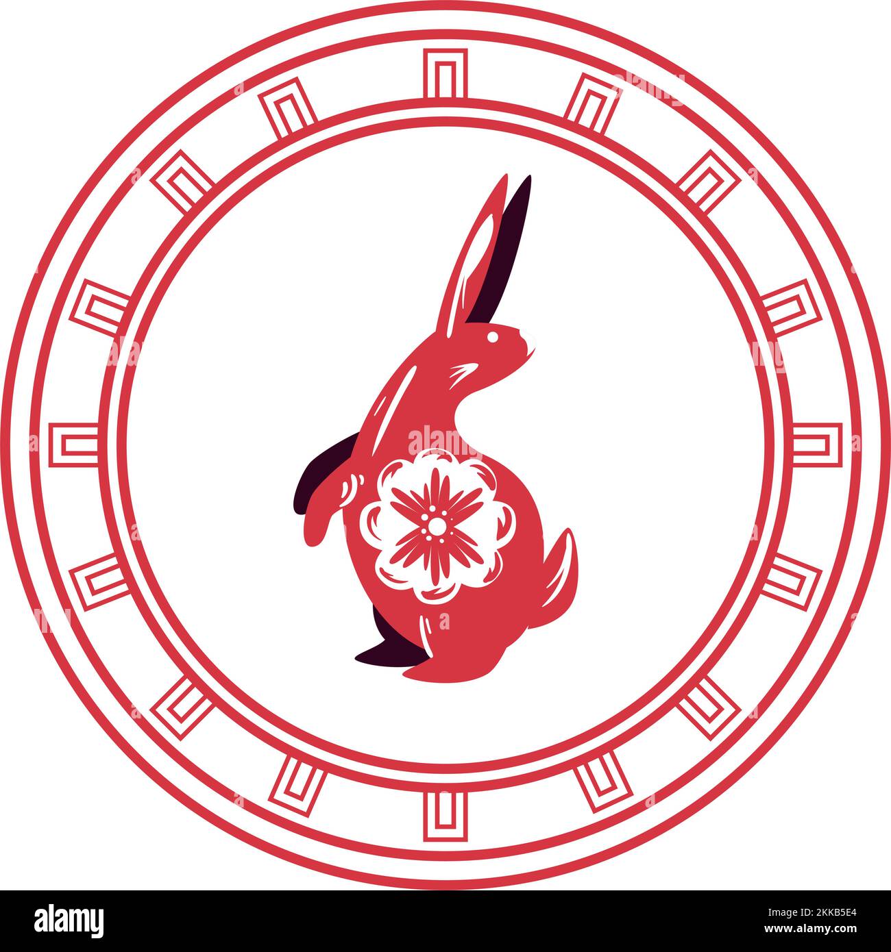 flat chinese rabbit Stock Vector Image & Art - Alamy