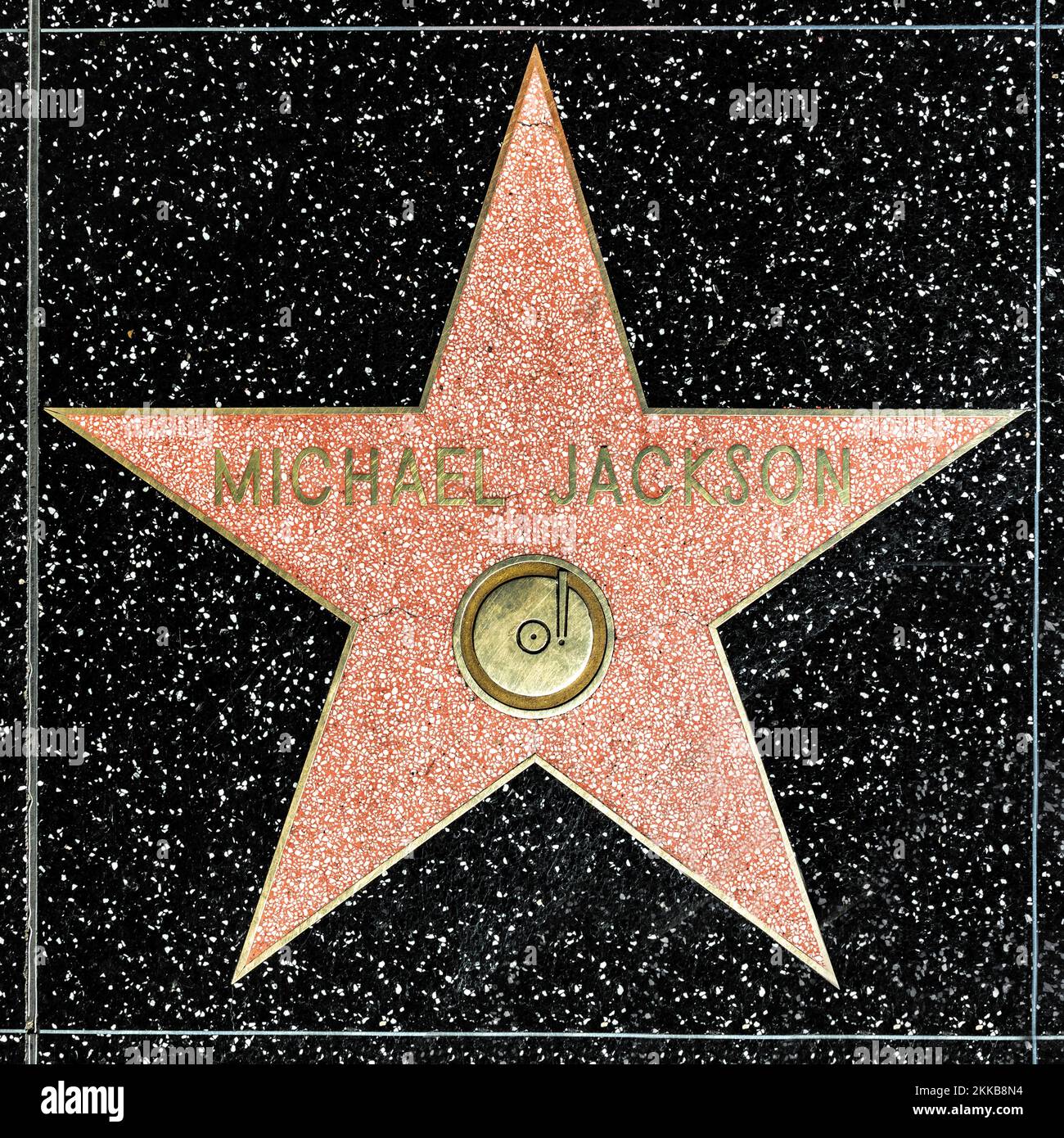 Michael jackson star on the hollywood walk of fame hi-res stock