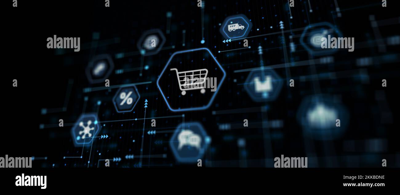 Online E-Commerce abstract business technology internet concept. Stock Photo