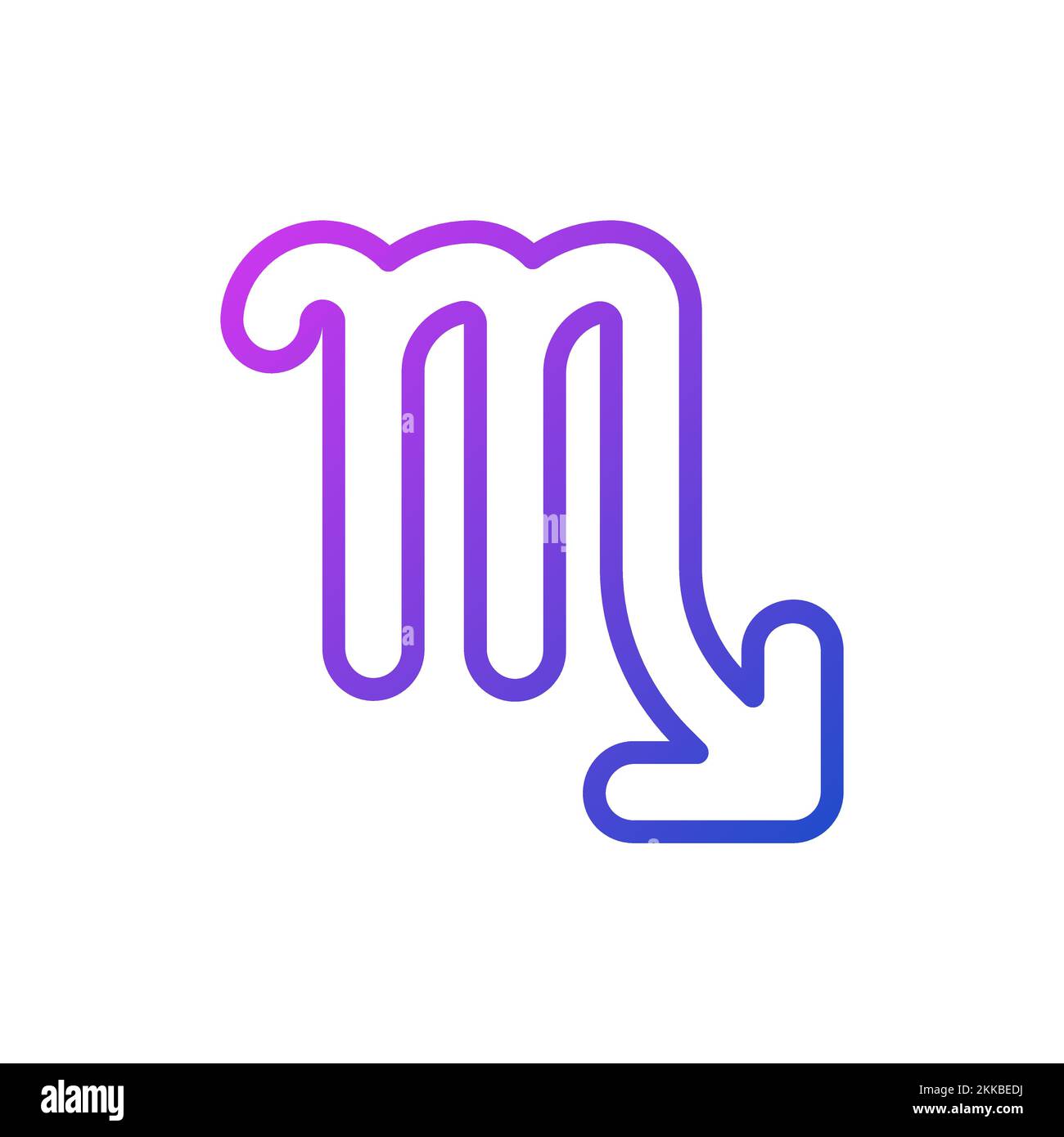 Scorpio pixel perfect gradient linear vector icon Stock Vector