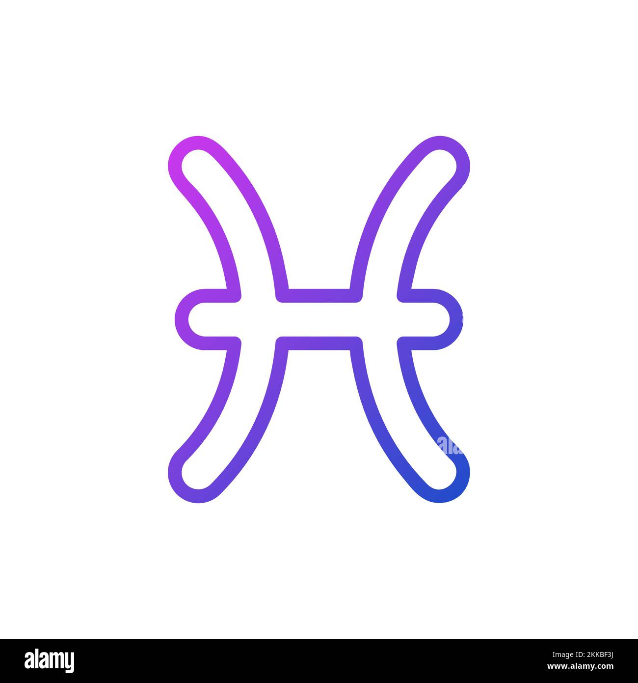 Pisces pixel perfect gradient linear vector icon Stock Vector