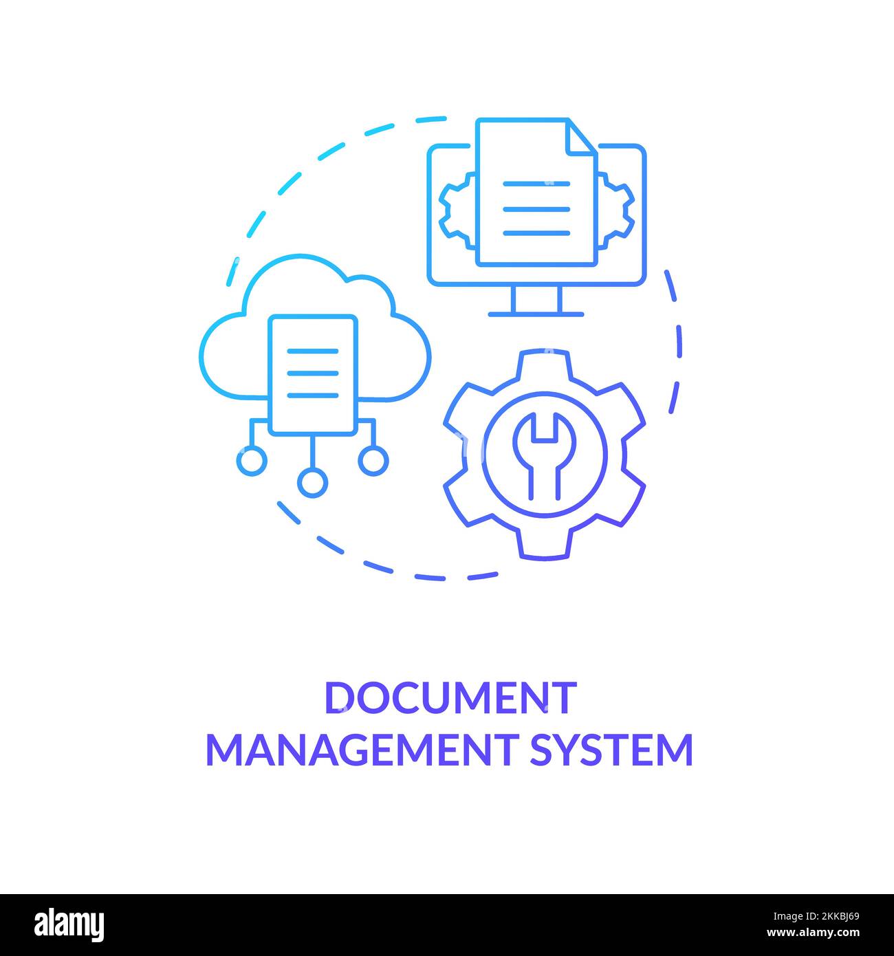 Document management system blue gradient concept icon Stock Vector ...