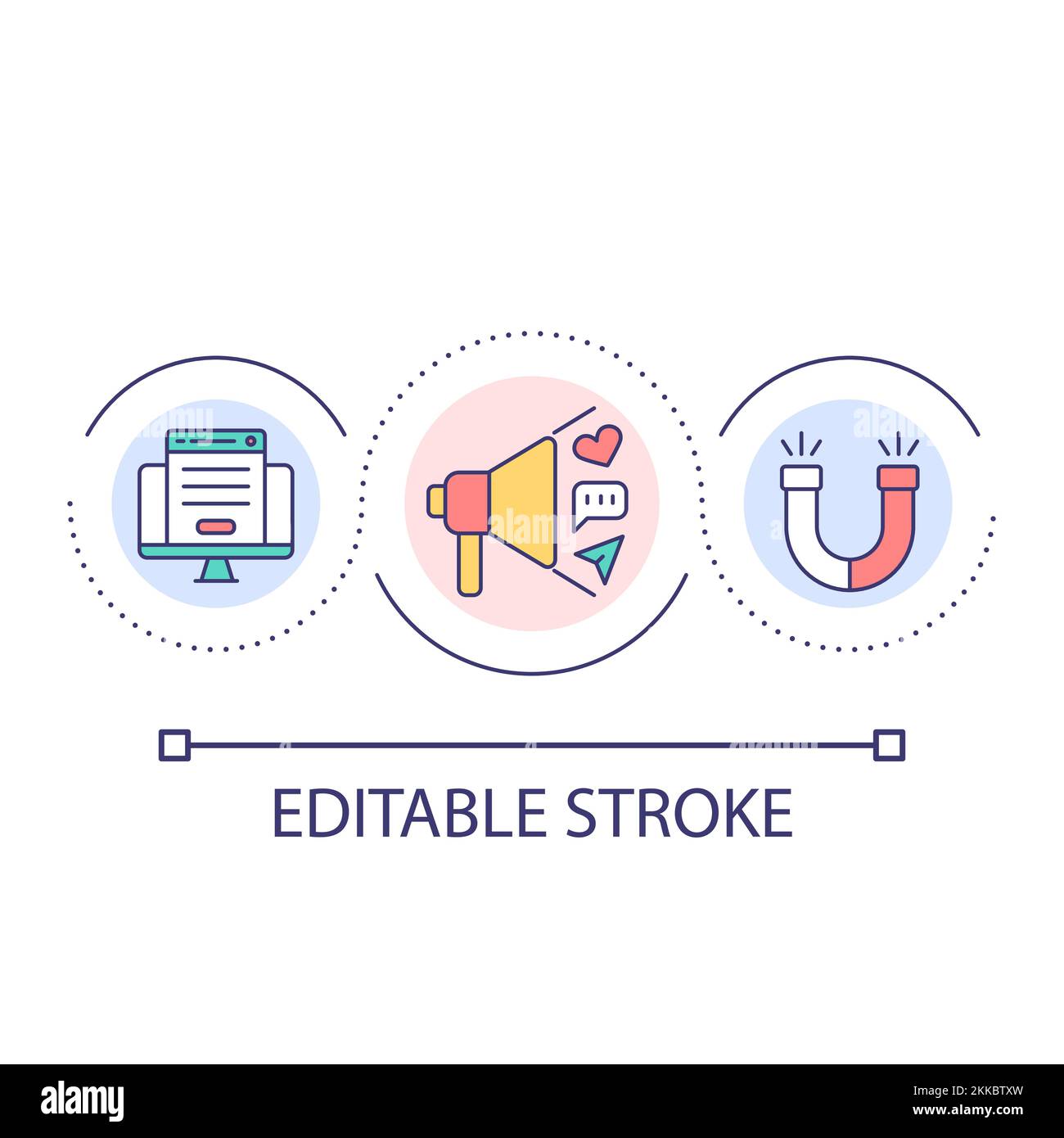 Target advertising loop concept icon Stock Vector