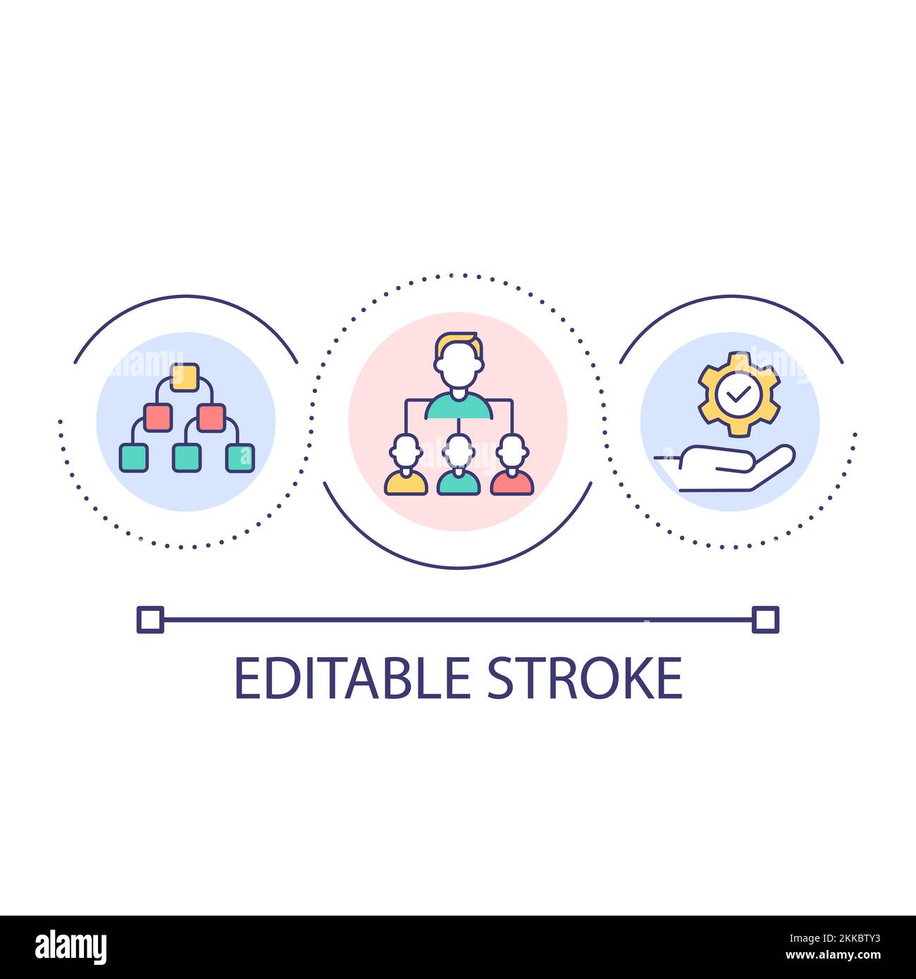 Company employees structure loop concept icon Stock Vector