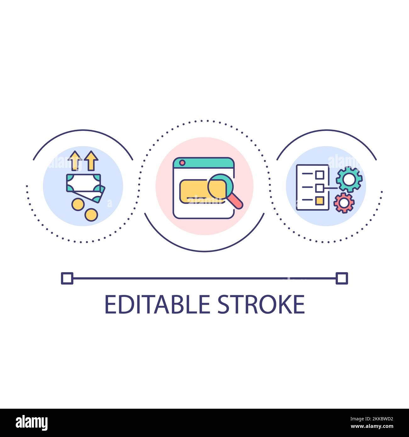 Making money online loop concept icon Stock Vector