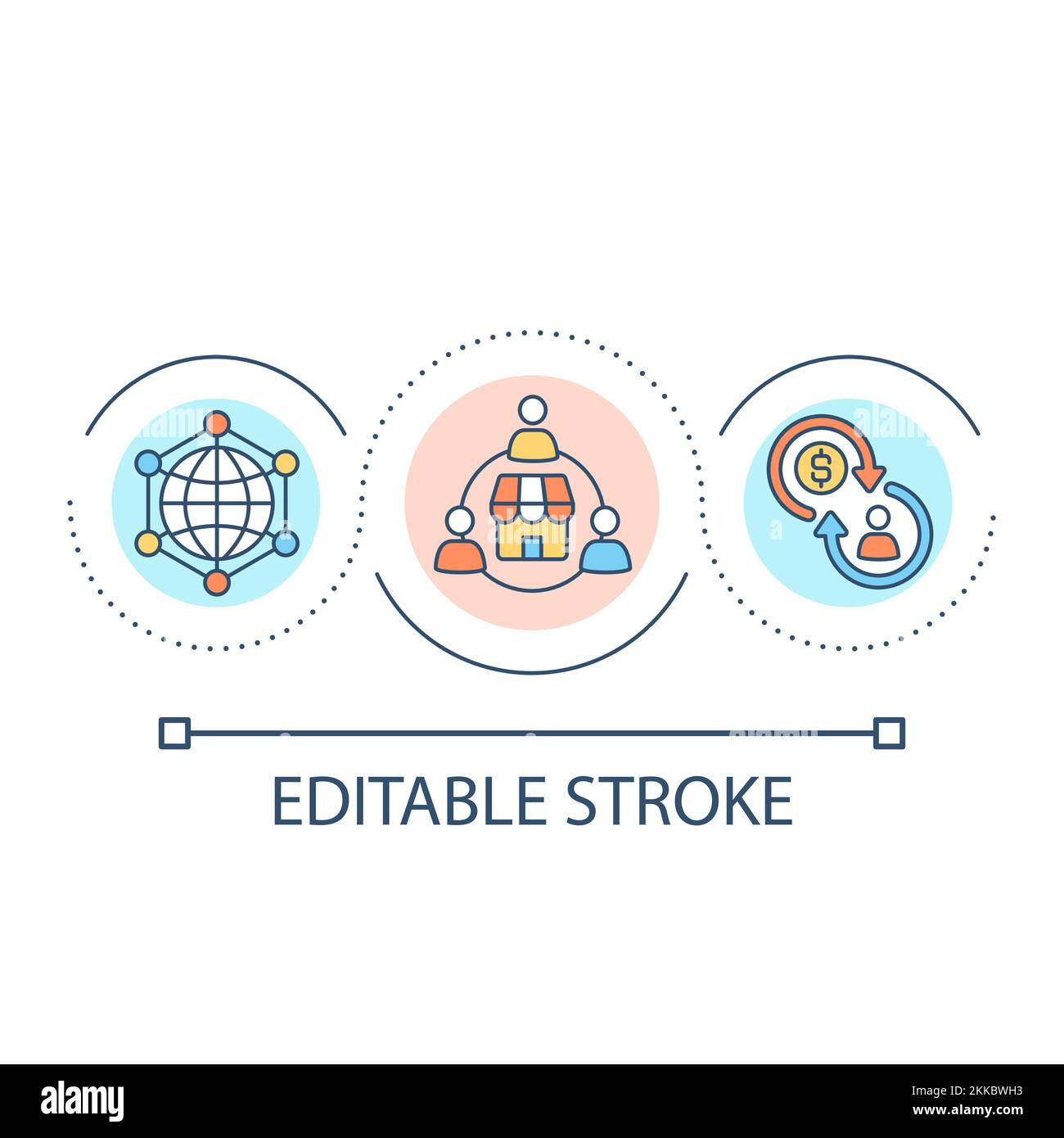 Online retail store loop concept icon Stock Vector