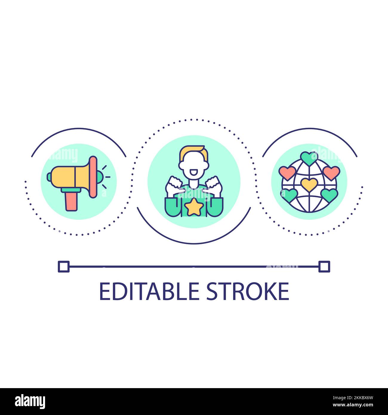 Internet influencer loop concept icon Stock Vector