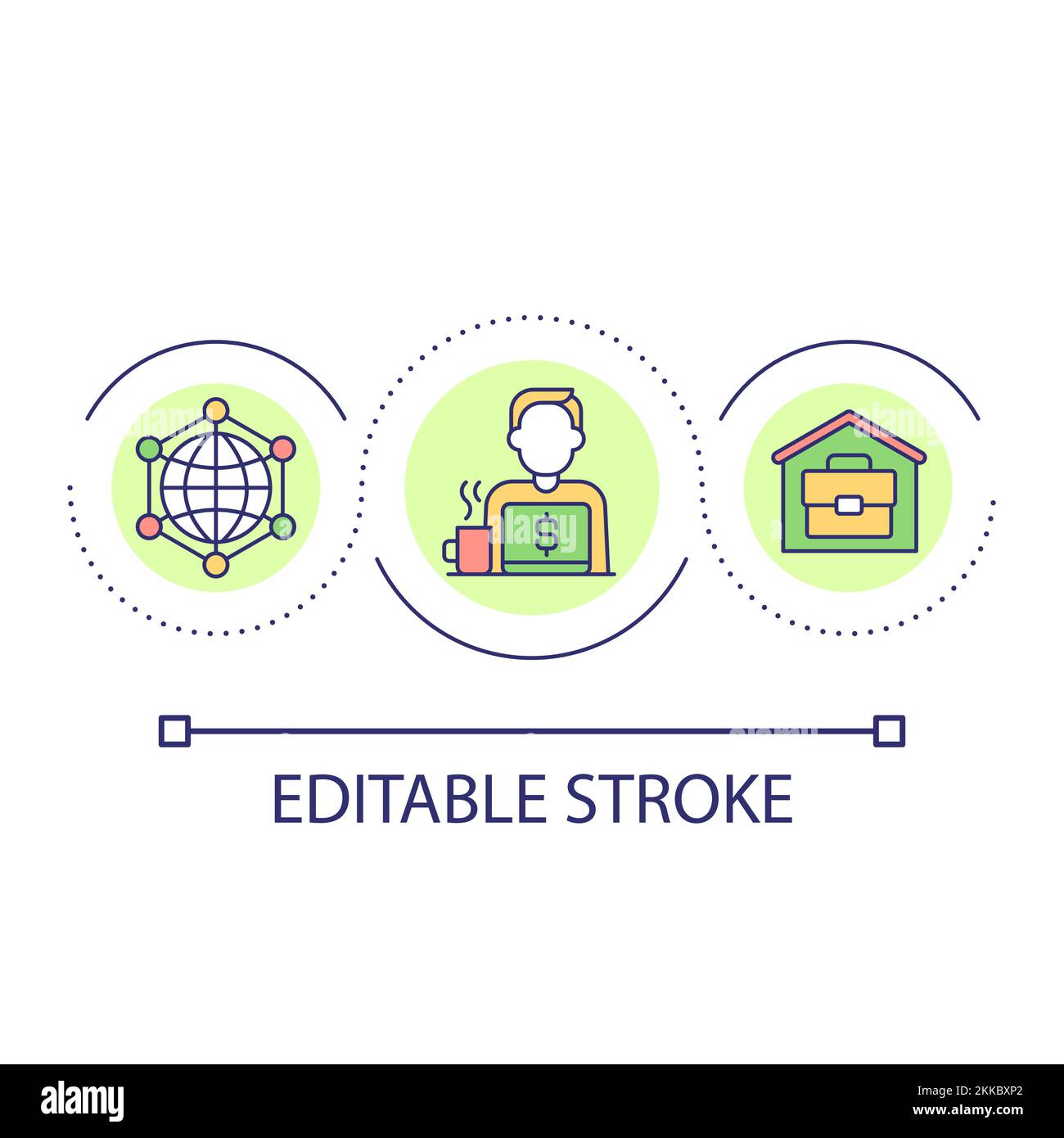 Working from home loop concept icon Stock Vector