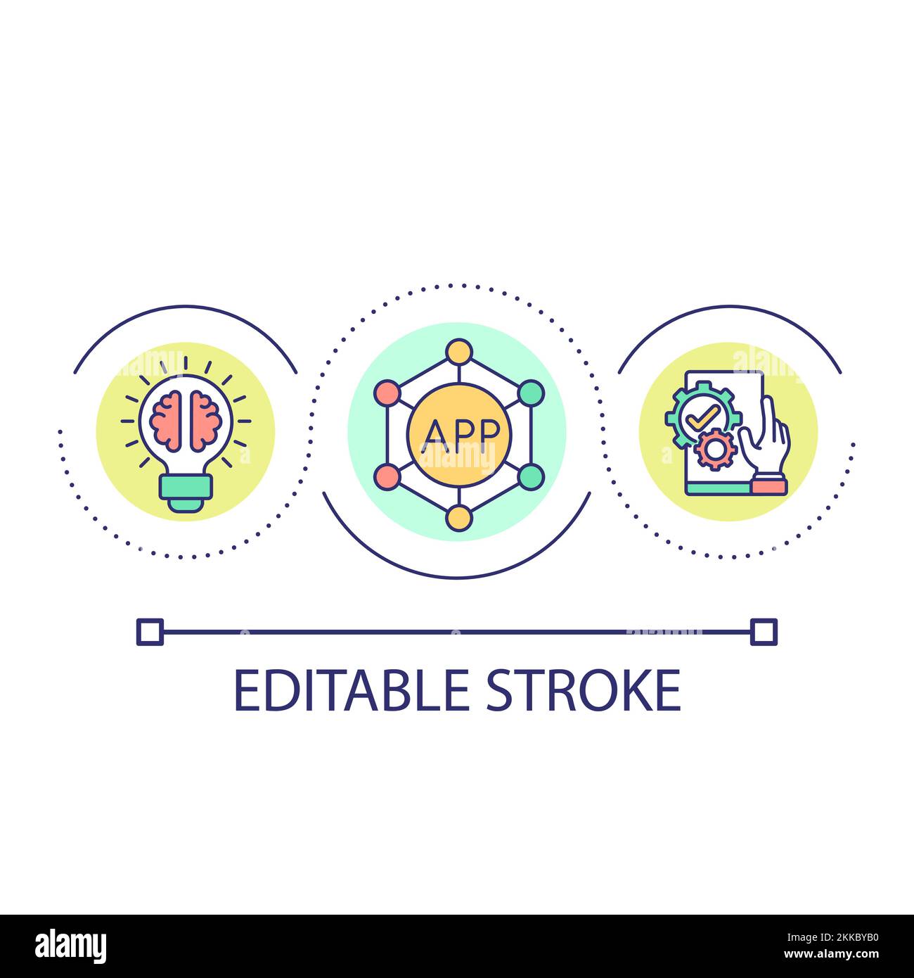 App development loop concept icon Stock Vector