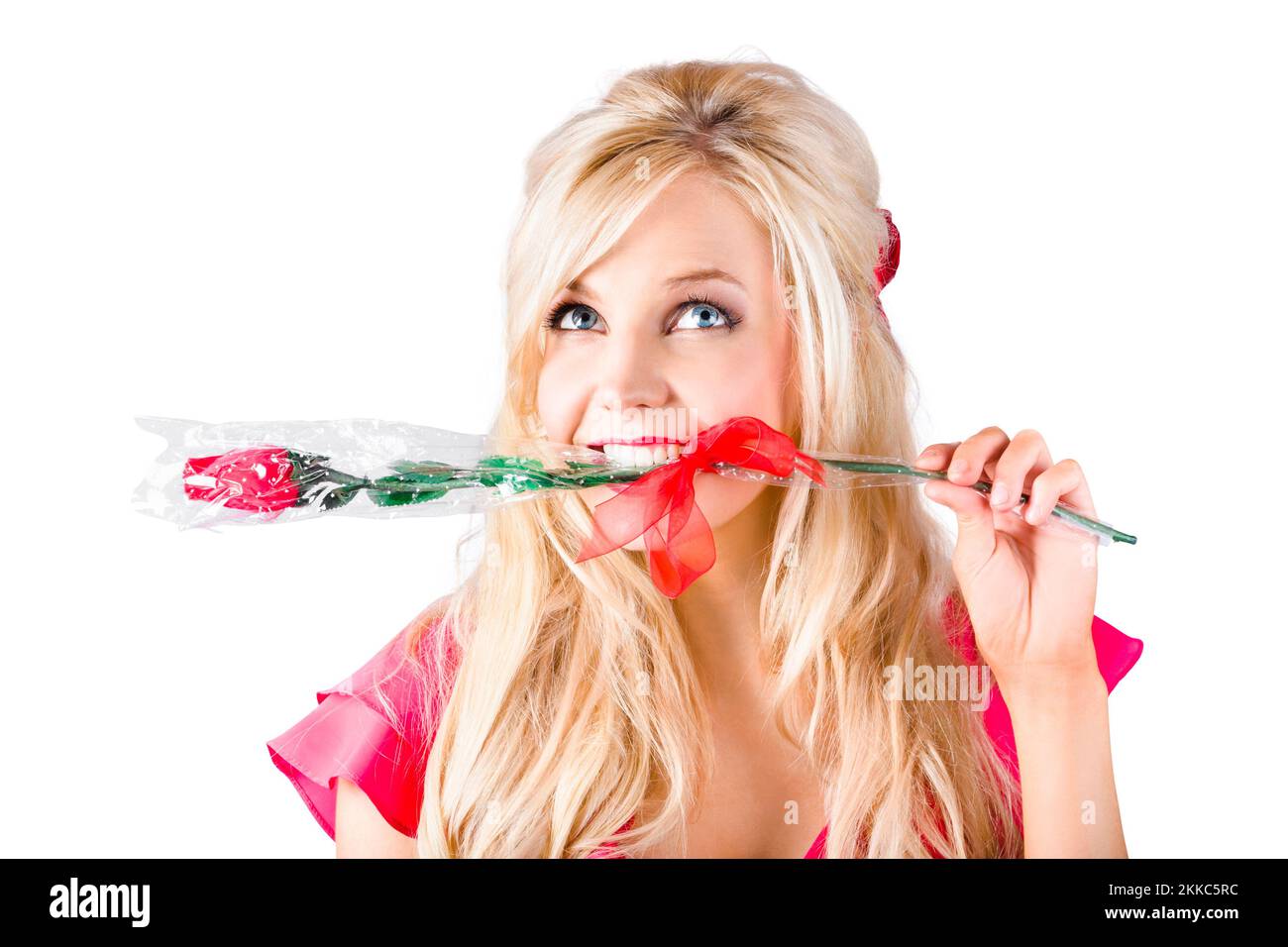 Geeky Hipster Holding Rose Between Teeth Stock Photo 207790537
