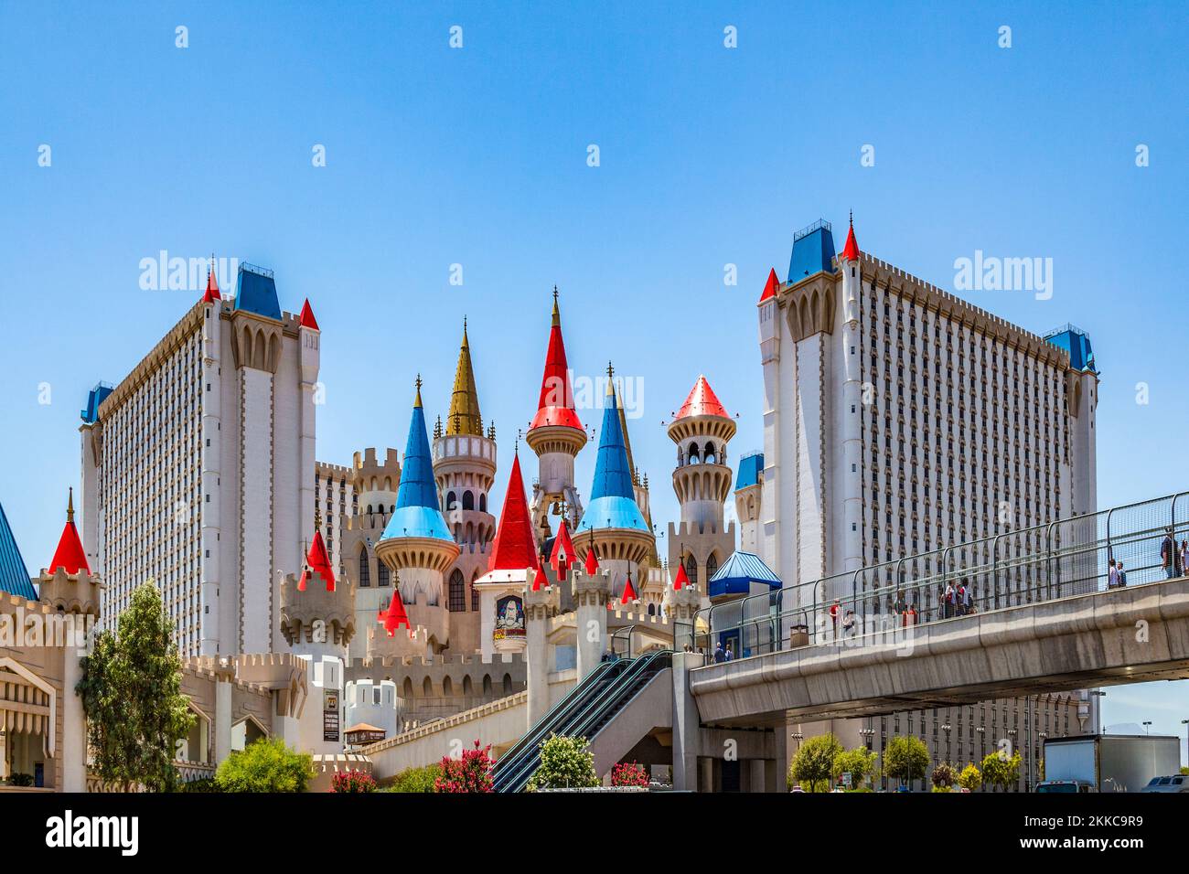 Las Vegas, USA - June 15, 2019: Excalibur Hotel and Casino  in Las Vegas, Nevada. Its owner - MGM Resorts reported strong net revenue gain of 43% to $ Stock Photo