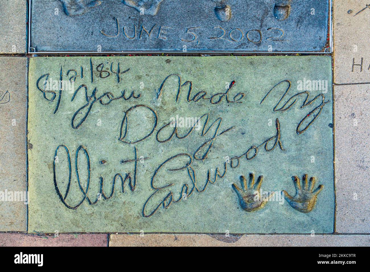 LOS ANGELES JUNE 26 handprints in Hollywood Boulevard on June 26