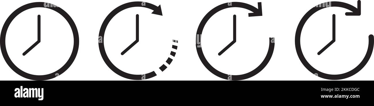 A clock icon set isolated on white background Stock Vector Image & Art ...