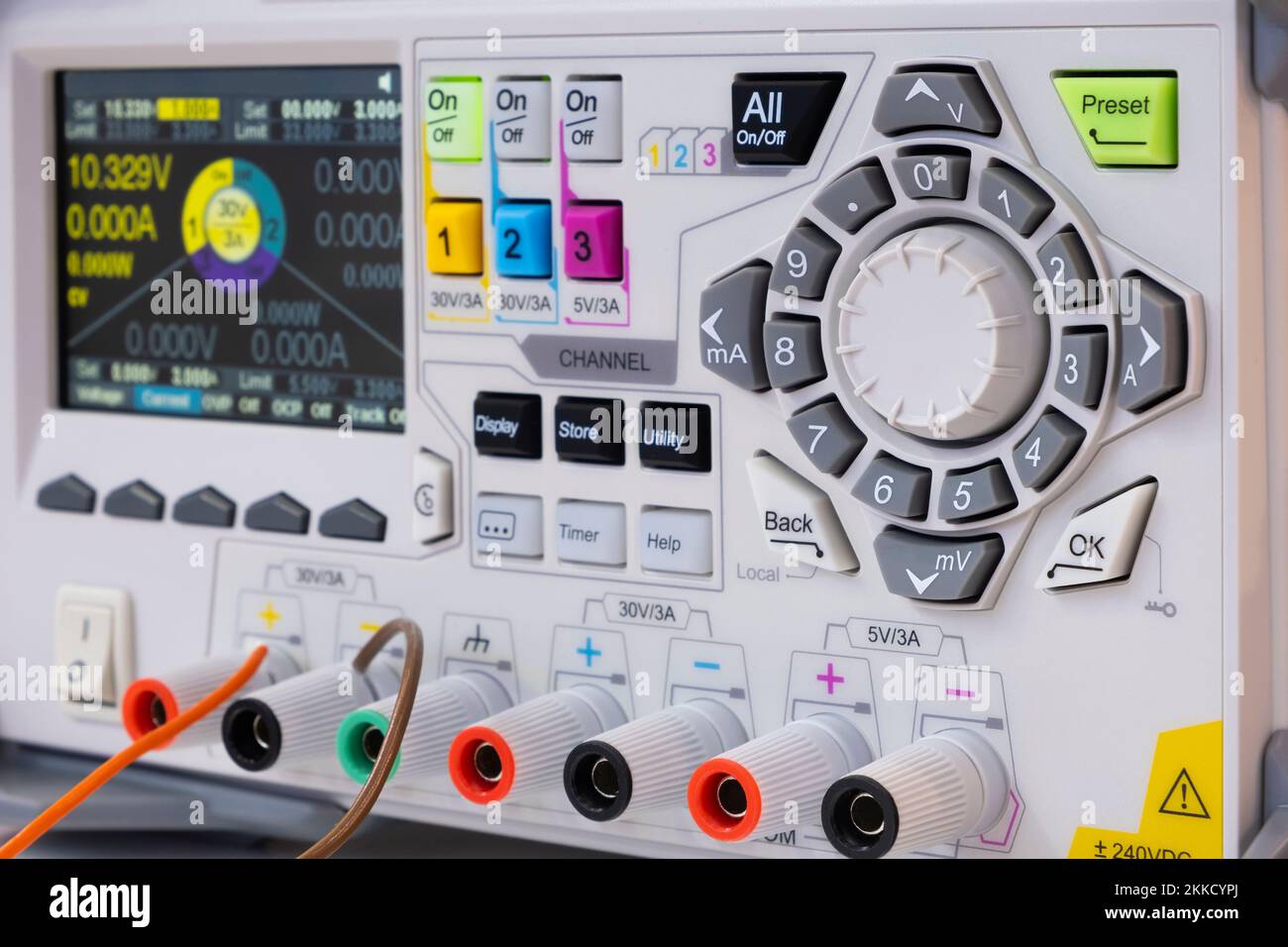 Modern mixed signal oscilloscope in laboratory Stock Photo Alamy