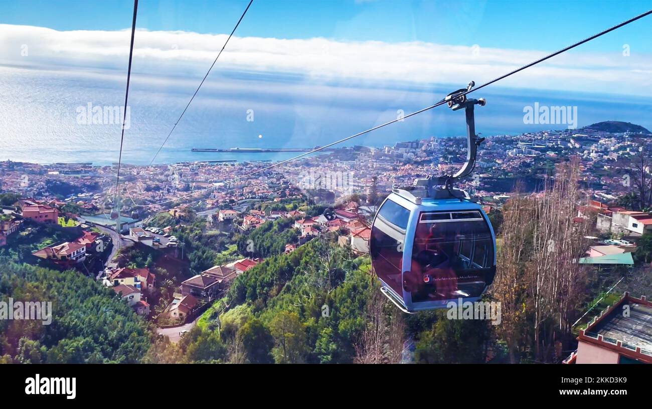 FUNCHAL, Madeira. Cable cars. Photo: Tony Gale Stock Photo