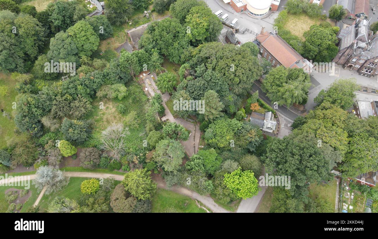 An aerial of the Calderstones park with trees in Liverpool Stock Photo Alamy
