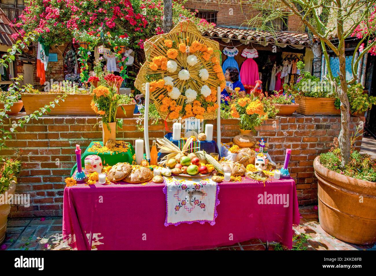 Los Angeles, USA  - July 5, 2008: altar for the deads at Olvera street in los Angeles, USA. The mecican traditional culture is still alive in that typ Stock Photo