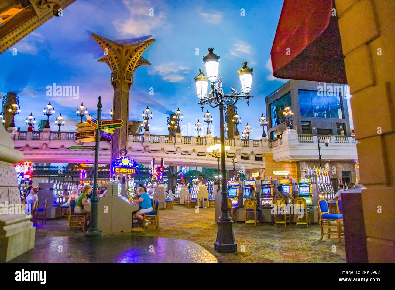Picture/Photo: Man and woman standing on plaza inside Paris casino