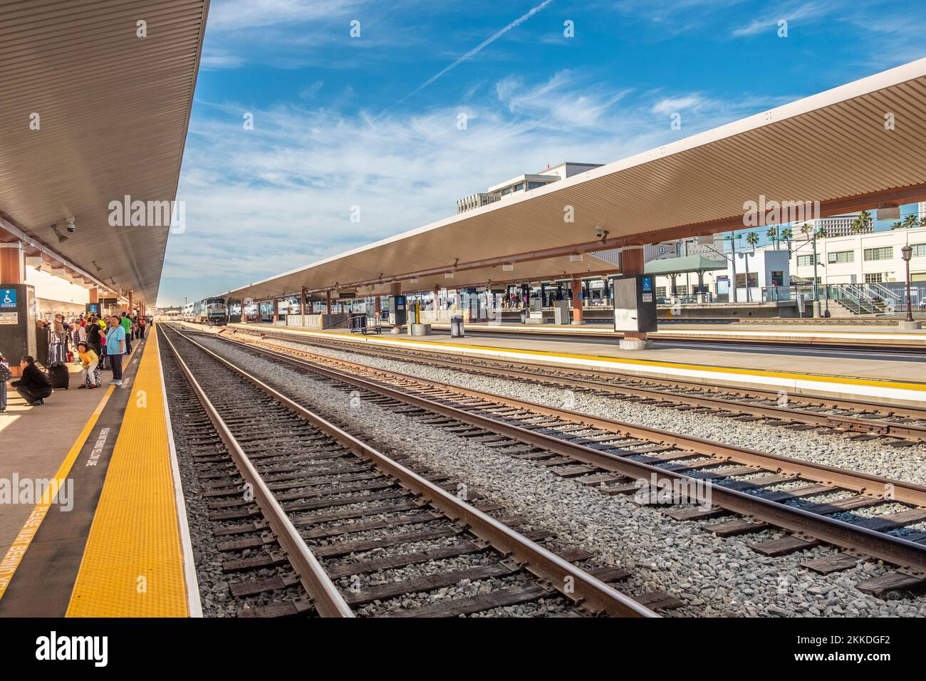 Los Angeles, USA APR 18, 2019 view of the Union Station in Los Angeles. The station is the