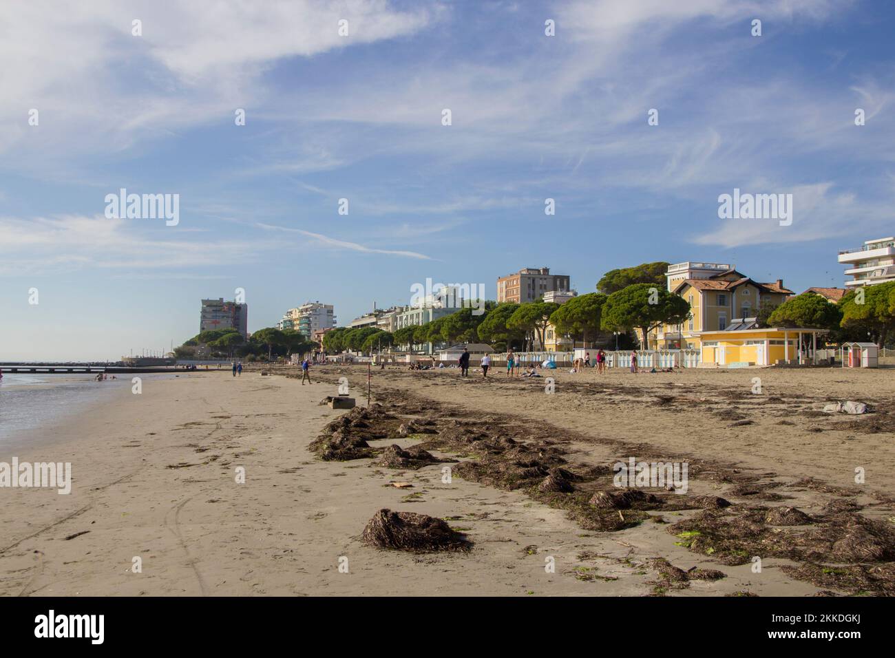 Sandy beach shore in Grado, Italy Stock Photo