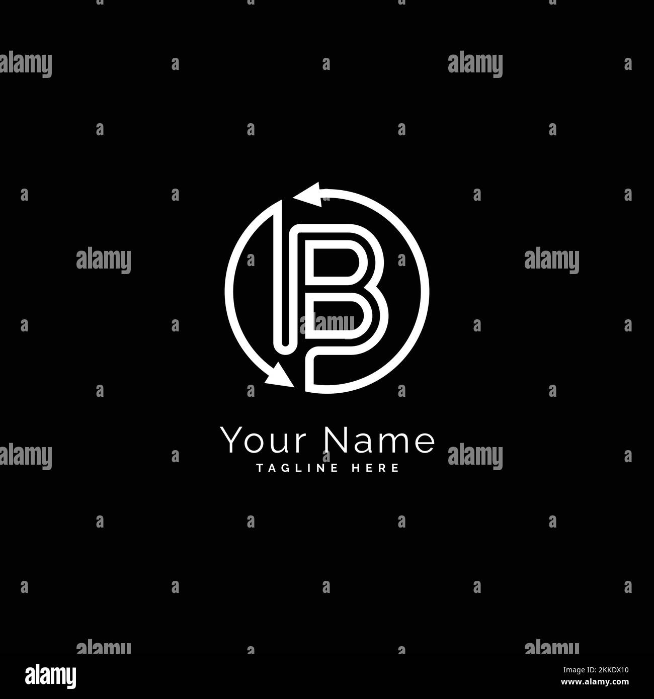 Letter B Logo Vector Design Template, Round Shape image with Alphabet B Stock Vector