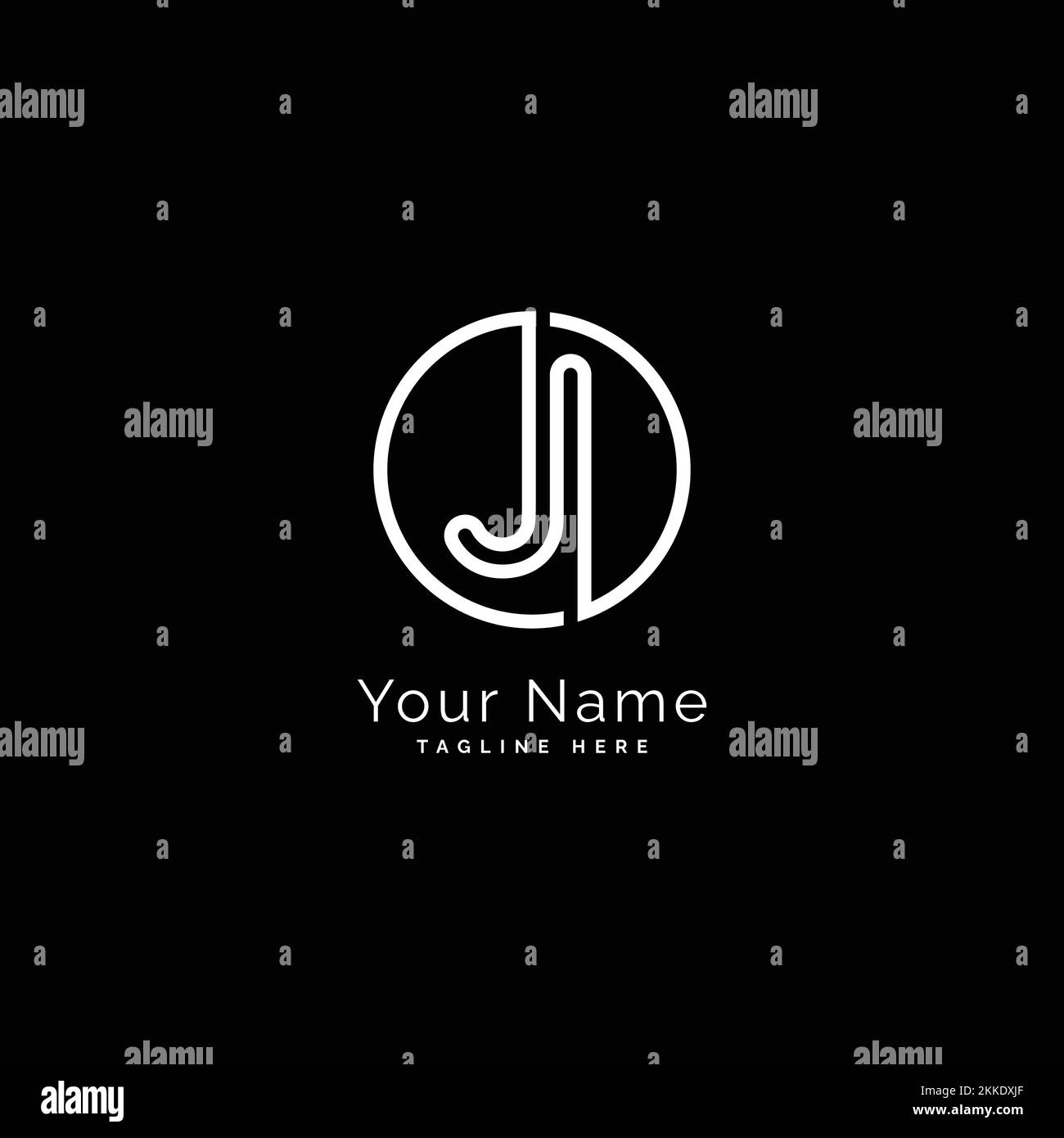 Letter J Logo Vector Design Template, Round Shape image with Alphabet J Stock Vector