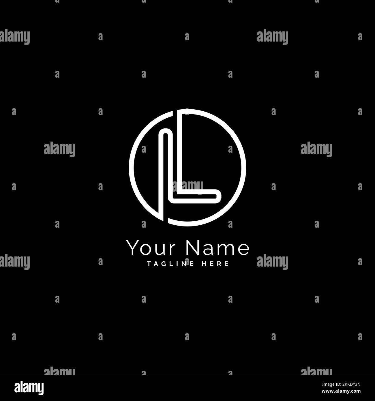Letter L Logo Vector Design Template, Round Shape image with Alphabet L Stock Vector