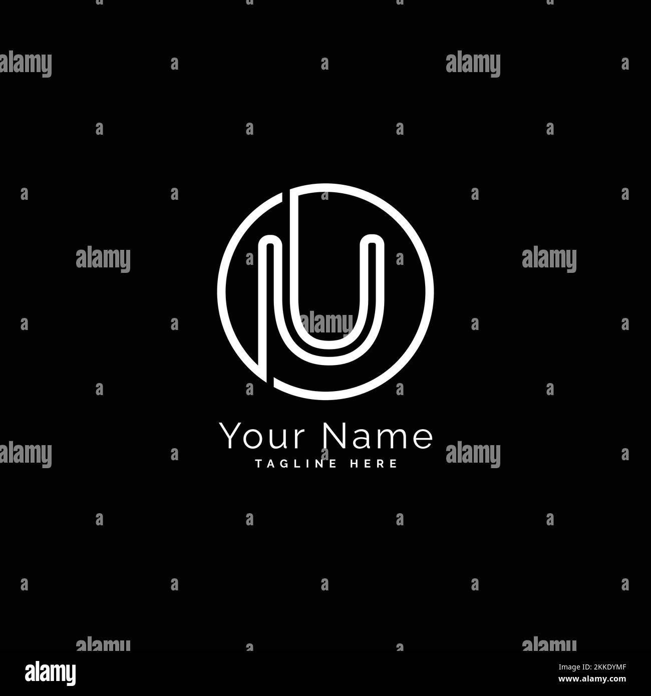 Letter U Logo Vector Design Template, Round Shape image with Alphabet U Stock Vector