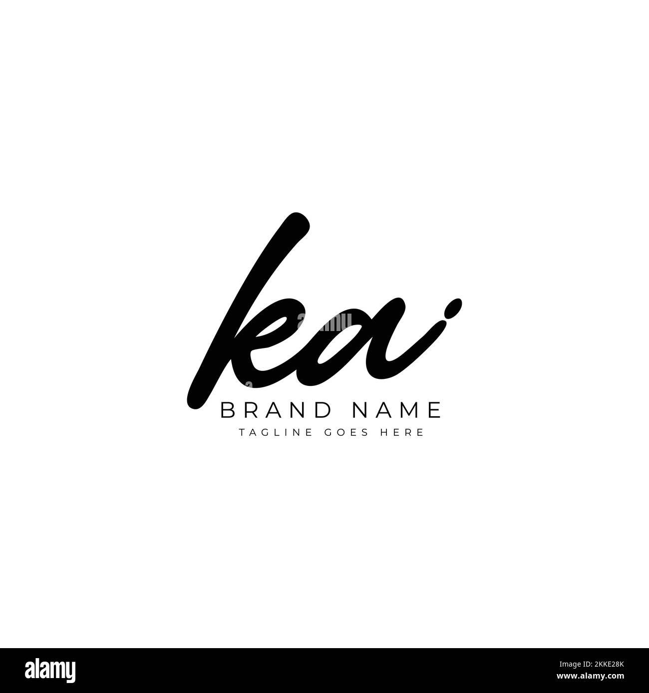 K, A, KA Initial letter handwritten and signature vector image, modern style in joining template logo Stock Vector