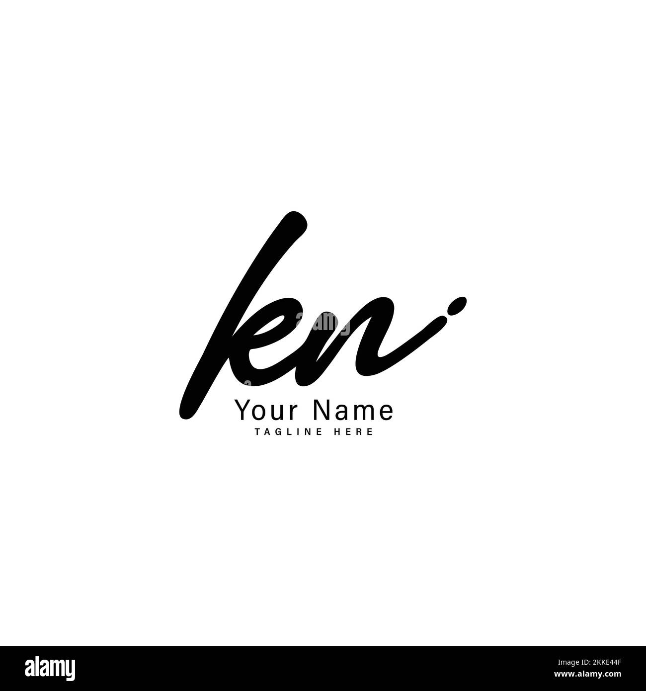 K, N, KN Initial letter handwritten and signature vector image, modern style in joining template logo Stock Vector
