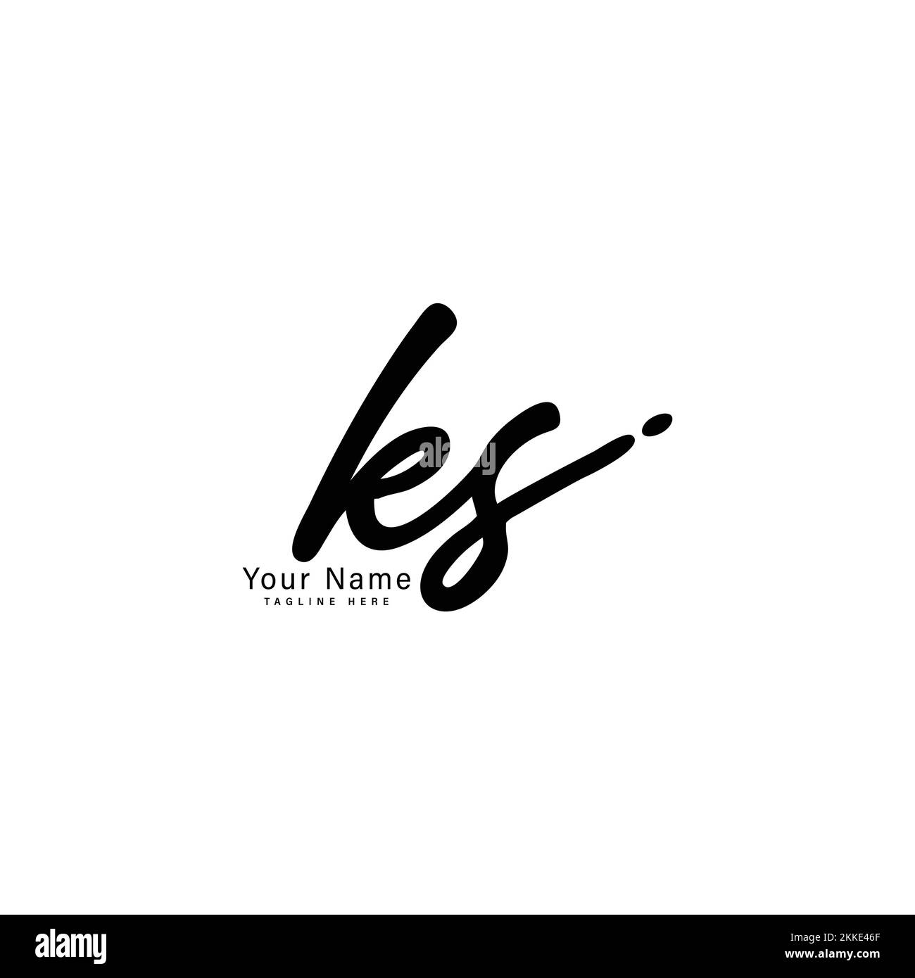 K, S, KS Initial letter handwritten and signature vector image, modern style in joining template logo Stock Vector