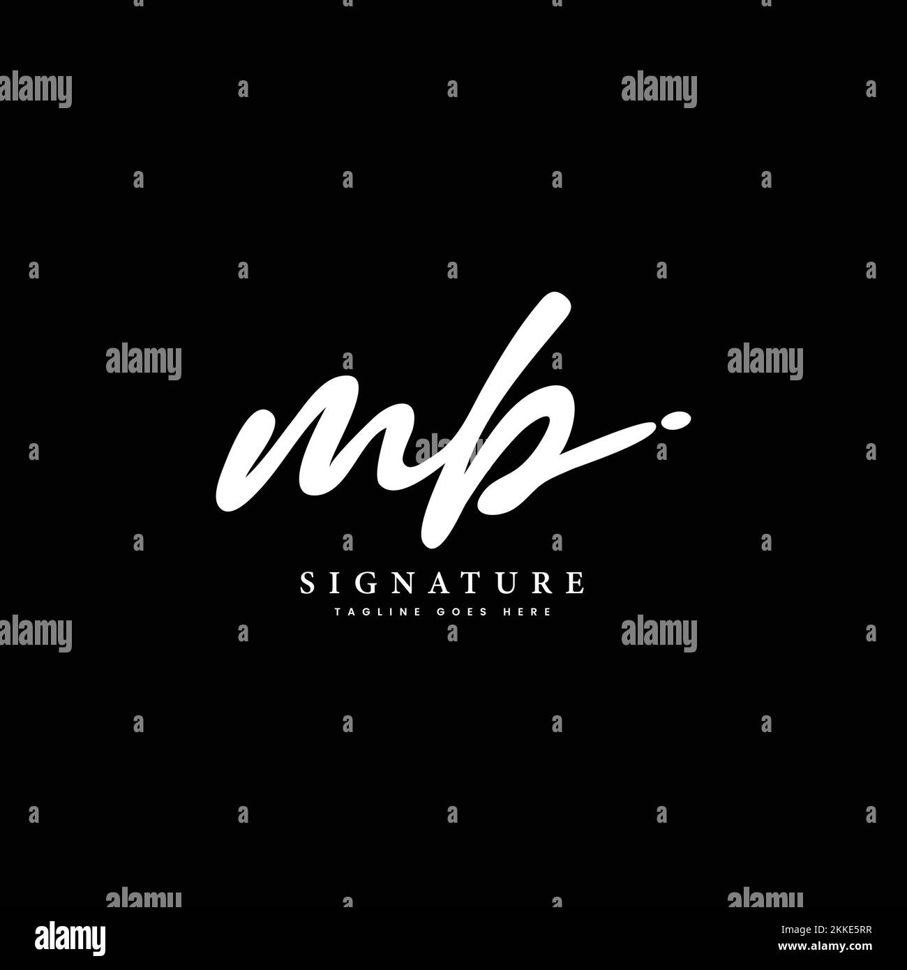 M B MB Initial letter handwritten and signature vector image logo Stock Vector