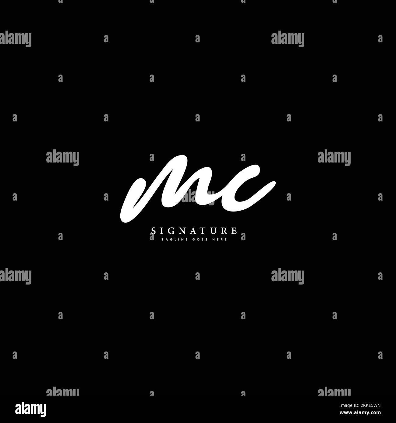 M C MC Initial letter handwritten and signature vector image logo Stock Vector