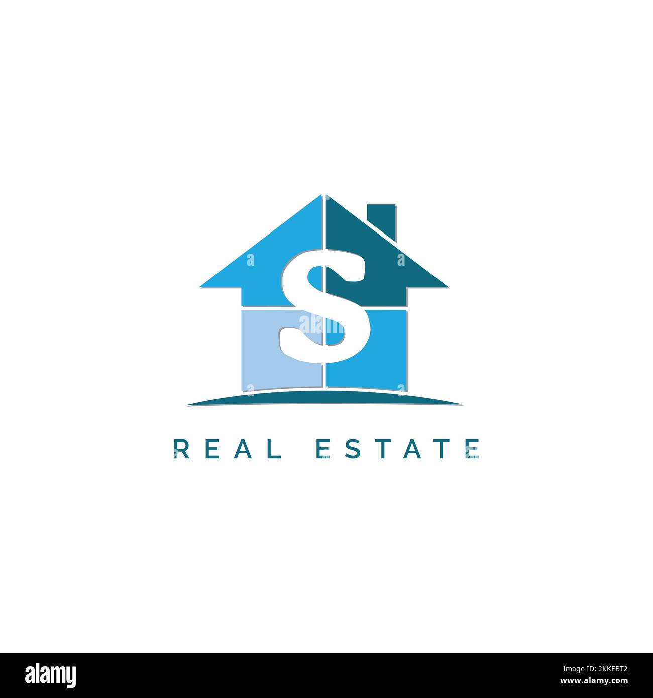 S Letter Real Estate Logo, Vector house shape Template for Property