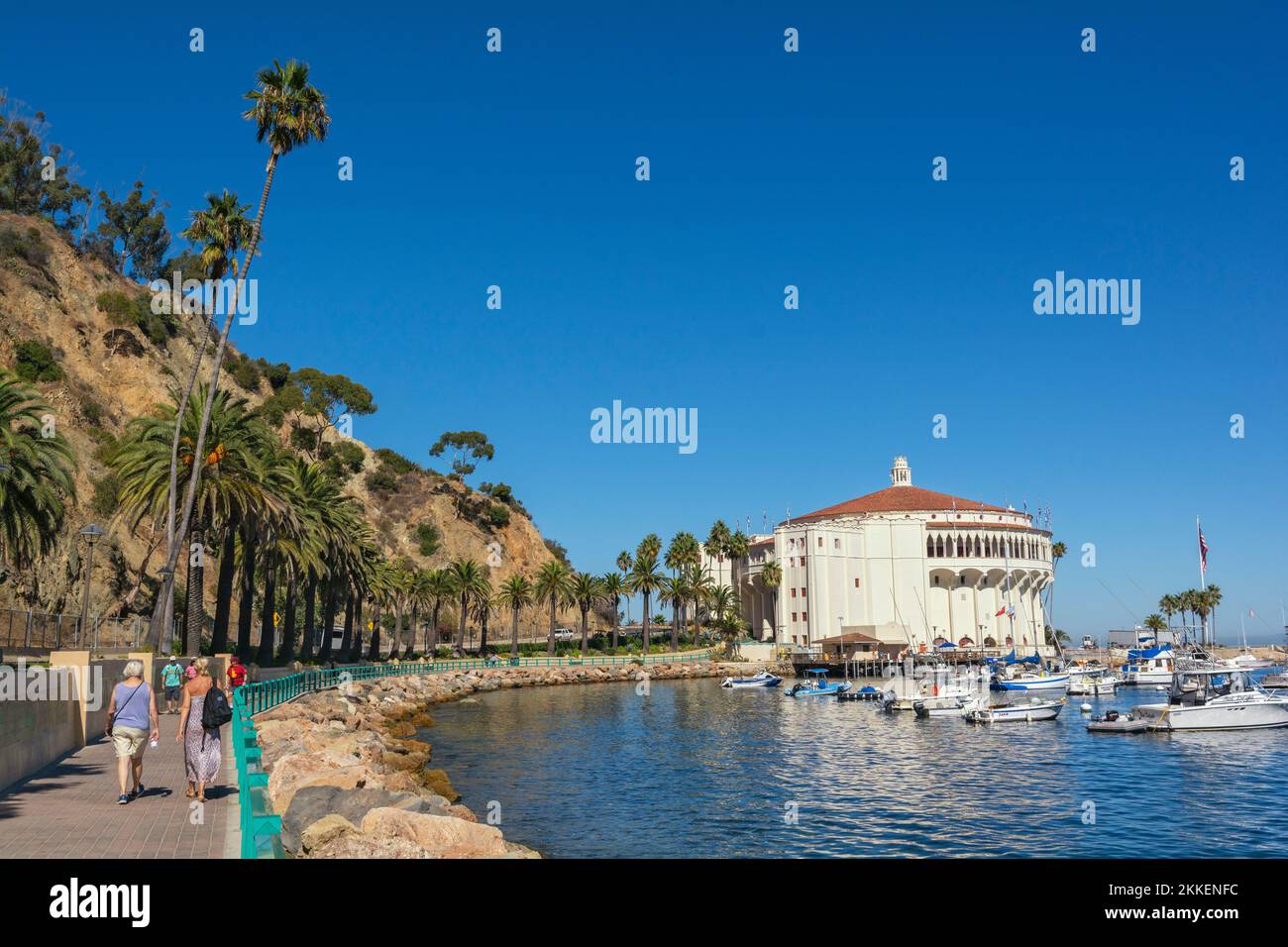 California, Catalina Island, Via Casino, Avalon Harbor, Casino Stock Photo