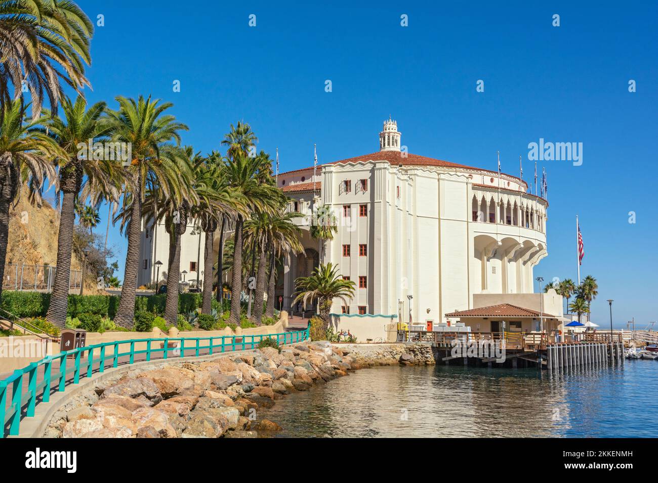 California, Catalina Island, Via Casino, Avalon Harbor, Casino, opened 1929 Stock Photo
