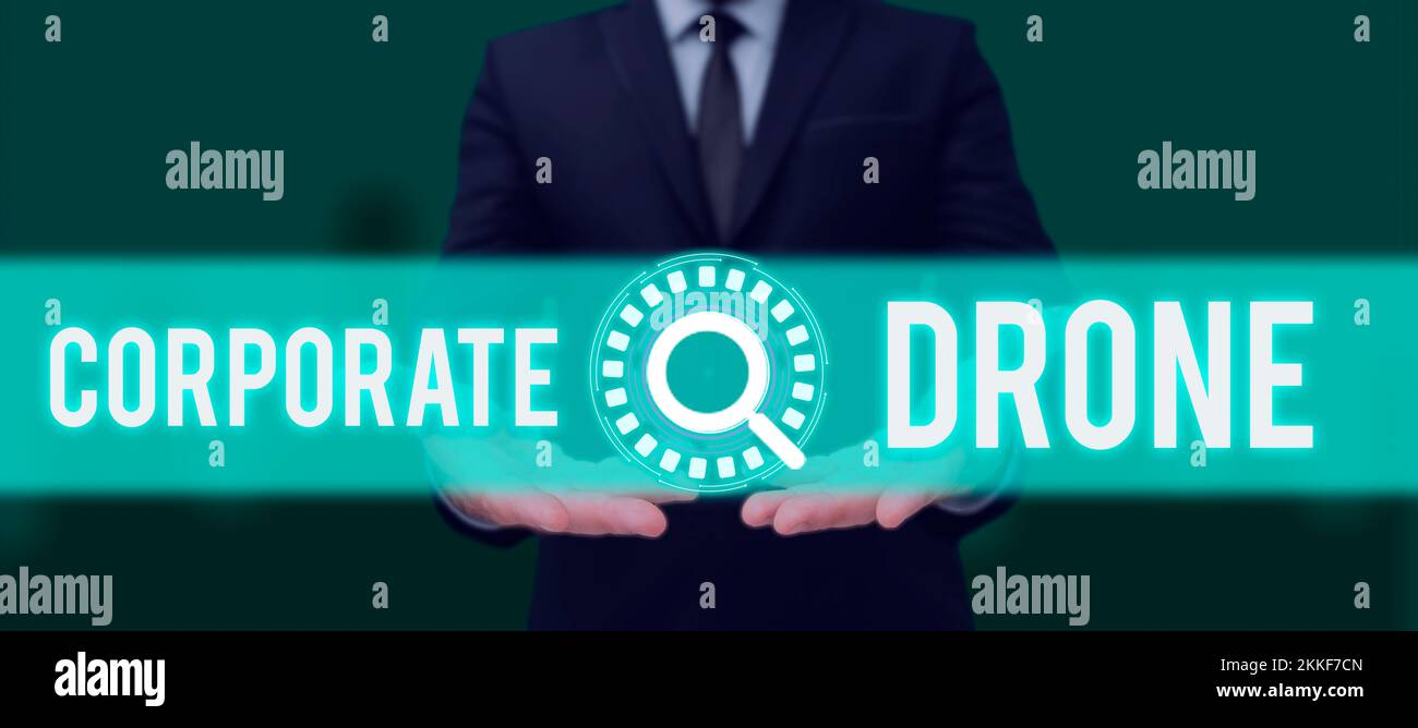 Conceptual display Corporate Drone. Conceptual photo unmanned aerial